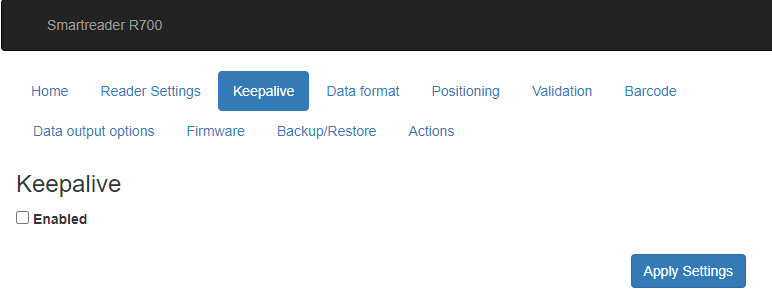 Keepalive settings screenshot