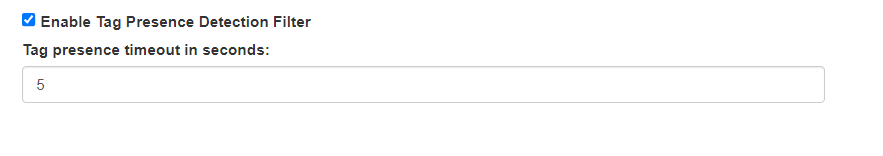 Tag presence detection setting screenshot
